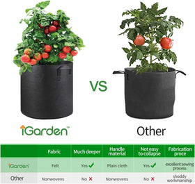iGarden bag with handles outdoors enables flexible planter placement