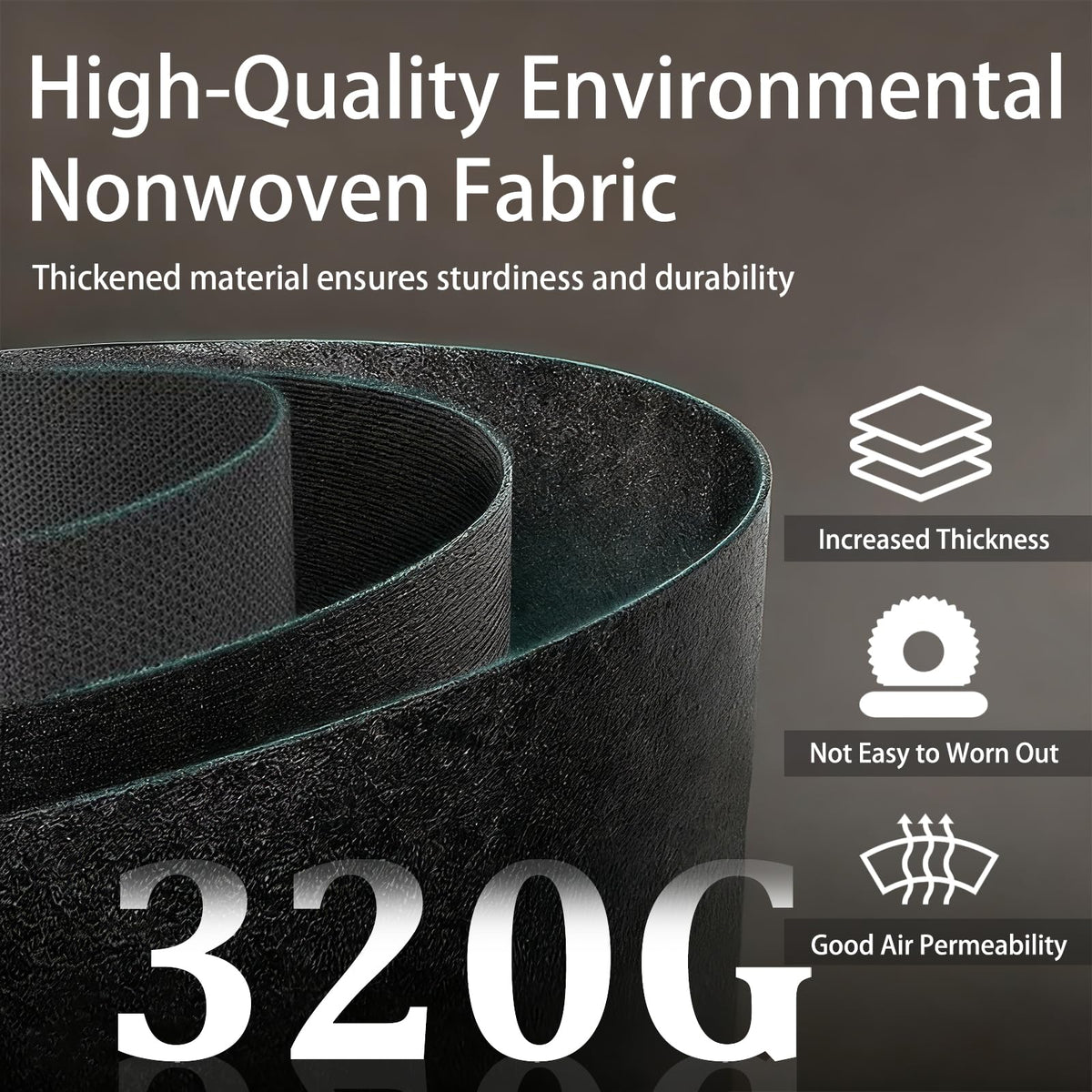 iGarden heavy-duty 320G nonwoven fabric bag for outdoor durability