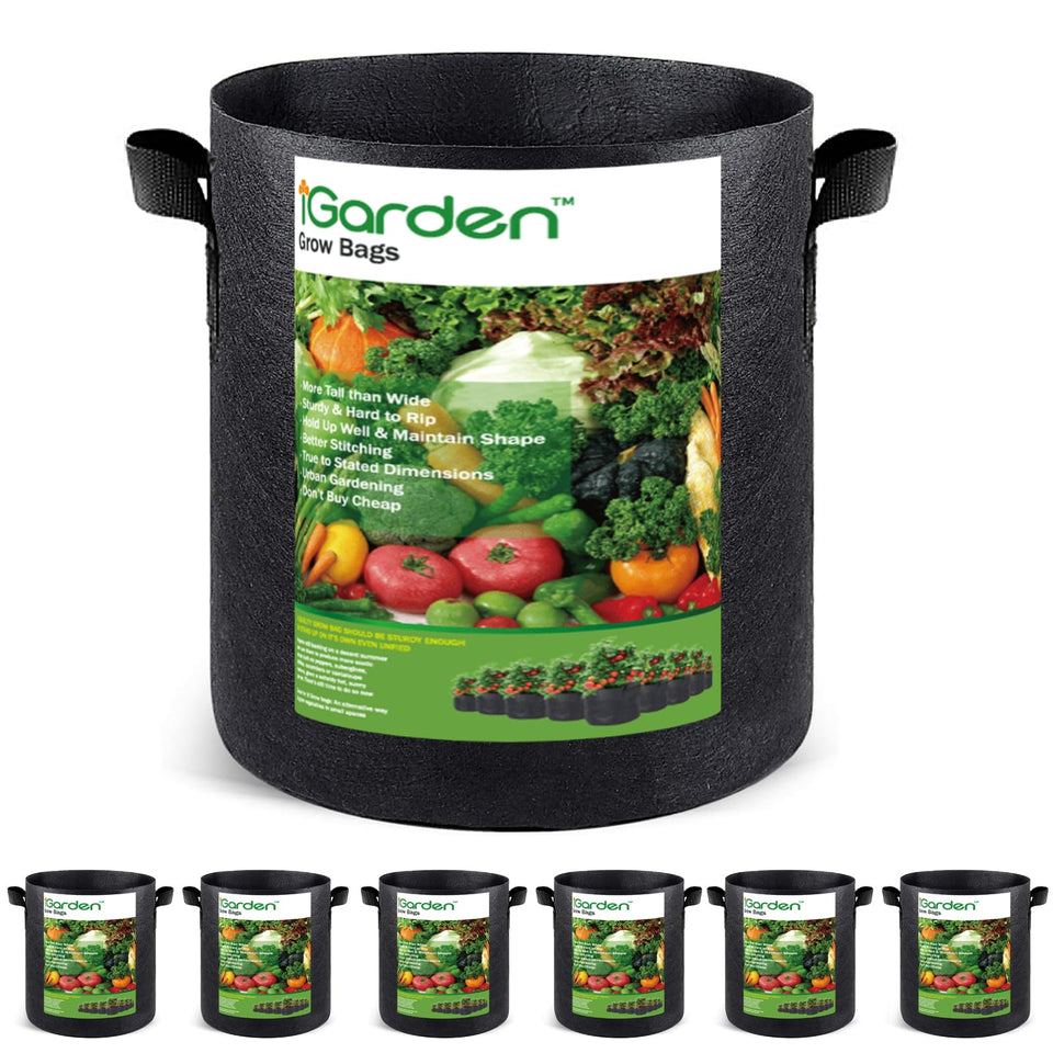 iGarden tall 5gal grow bag with handles, upright stability for easy planting