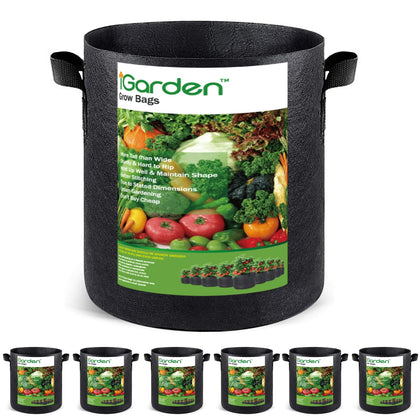 igarden tall 7-gallon grow bag with handles for easy transport and upright stability