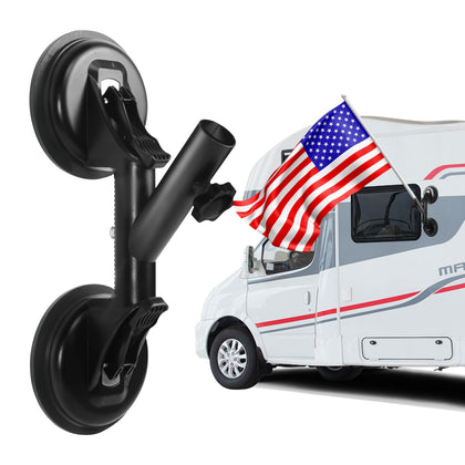 IGRARK dual-suction flag holder mounted for stable outdoor use.