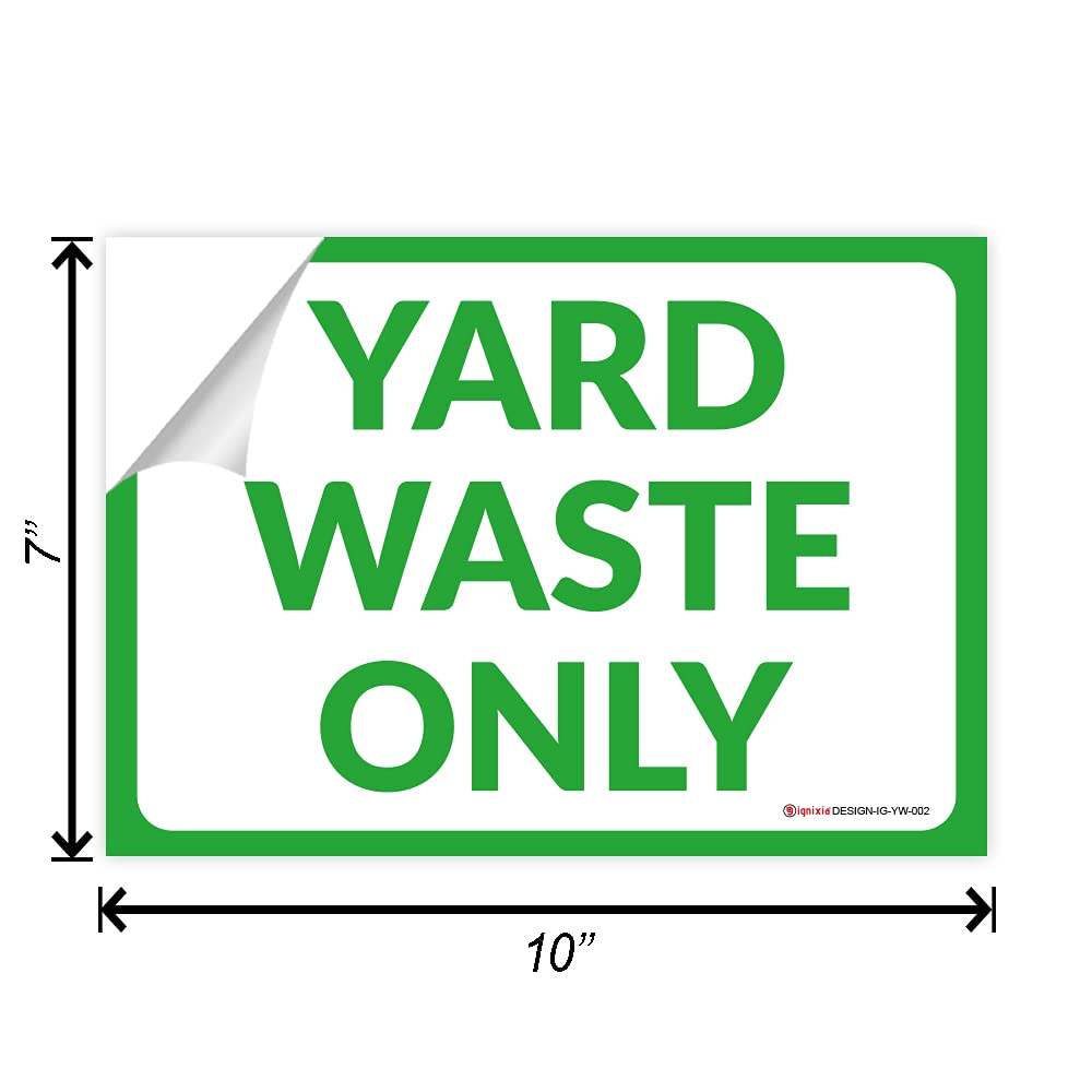 IGNIXIA green yard-waste-sign packs two for versatile bin labeling