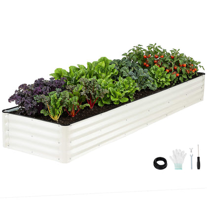 IGOHEALS galvanized raised garden bed exterior view showing durable outdoor planter for vegetables.