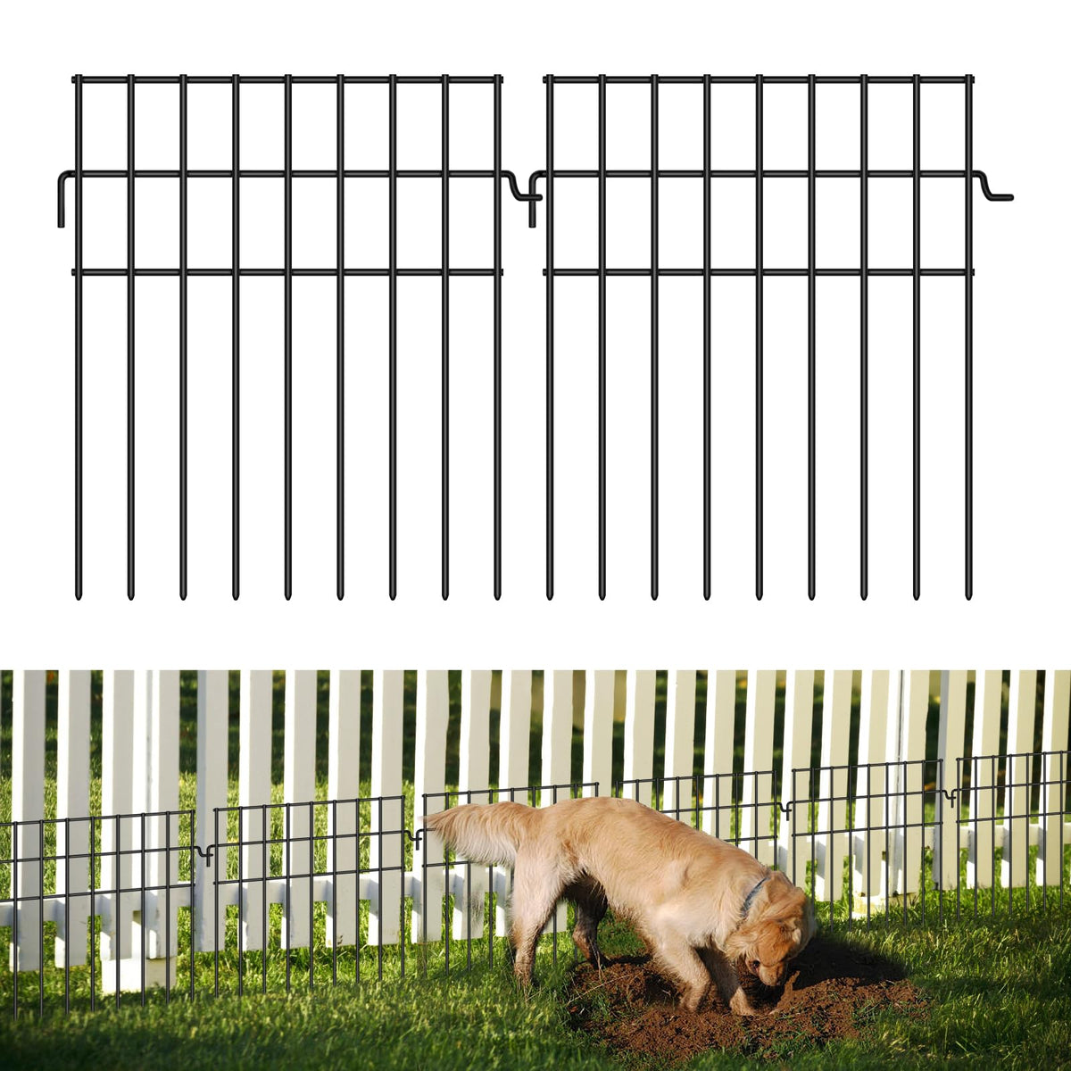 iGreely 25-panel garden fence assembly for quick no-dig setup.
