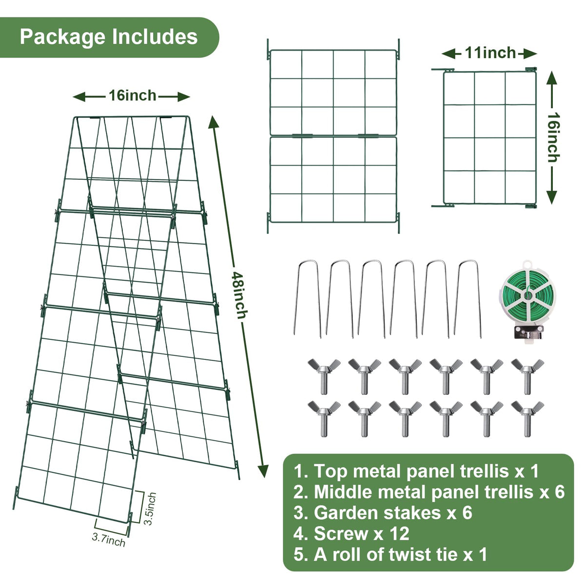 iGreely 48x16 adjustable frame demonstrates height customization for climbing plants
