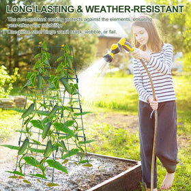 iGreely raised bed trellis ideal for cucumbers and tomatoes while growing