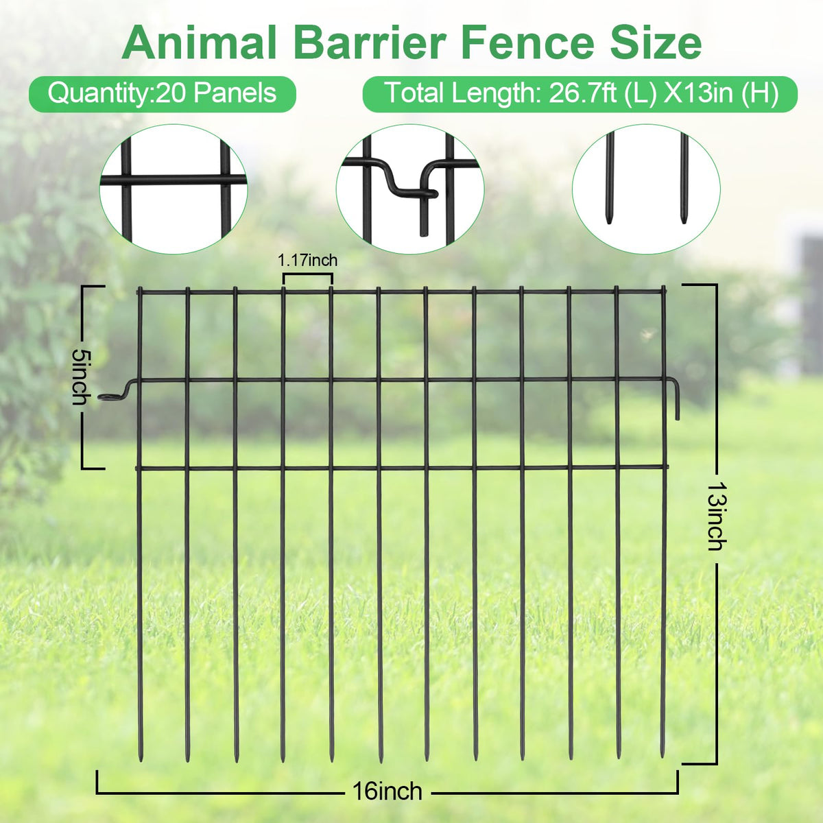 iGreely rustproof coating on metal fence for all-weather durability.