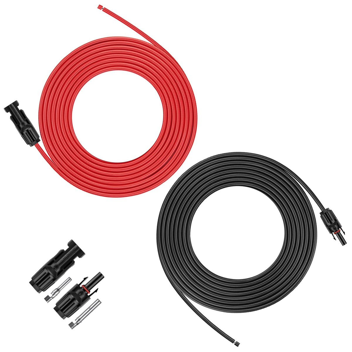 iGreely red 20ft solar extension cable with copper conductors for reliable links.