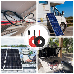 iGreely solar system layout with flexible 20 ft extension cables.
