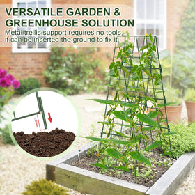 iGreely trellis includes cable zip ties to guide plants along a climbing path