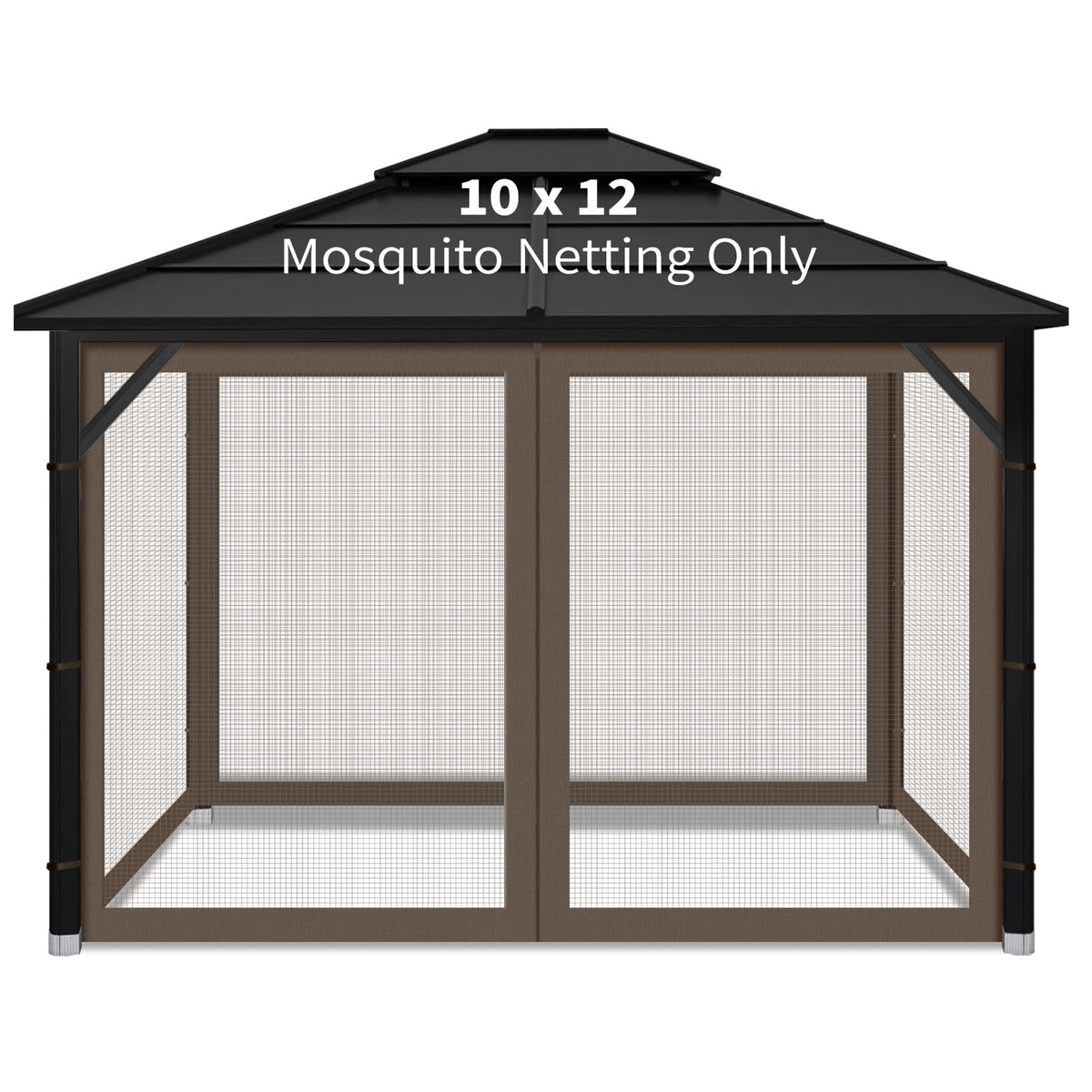 Iheqard gazebo mosquito netting four-panel setup for bug-free outdoor space.