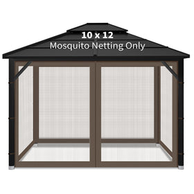 Iheqard gazebo mosquito netting four-panel setup for bug-free outdoor space.