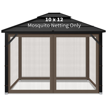 Iheqard gazebo mosquito netting four-panel setup for bug-free outdoor space.