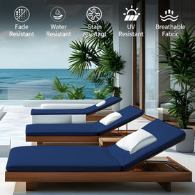 Iheqard outdoor chaise cushion backrest area offers full support for relaxing lounge sessions.