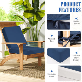 Iheqard blue backrest cushion 22x18.5 offers durable outdoor comfort.