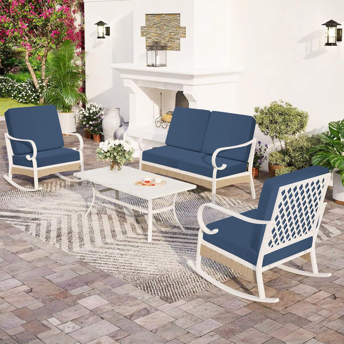 Iheqard blue 22x22 cushions are UV resistant and fade-resistant.