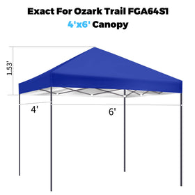 Blue Iheqard canopy top for 4x6 pop-up units, quick and straightforward swap
