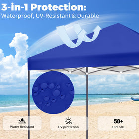 Iheqard silver-coated Oxford fabric canopy top provides durable rain resistance