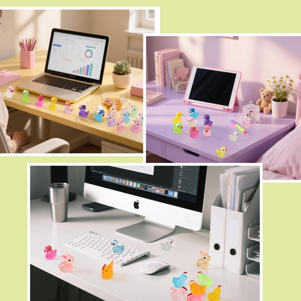 IHFAIO mini resin chickens for decorative arrangements and diorama scenes