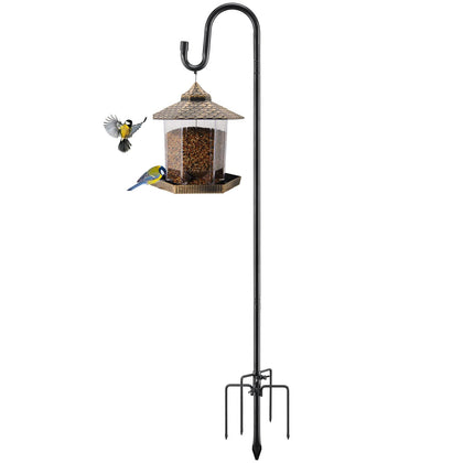 Ihomepark bird feeder pole 62-inch with 5-prong base for stable outdoor display