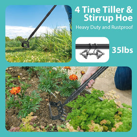 Ihomepark 73-inch adjustable handle locks securely for back-friendly gardening.