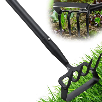 Ihomepark garden hoe with adjustable handle for comfortable long reach and easier weeding.