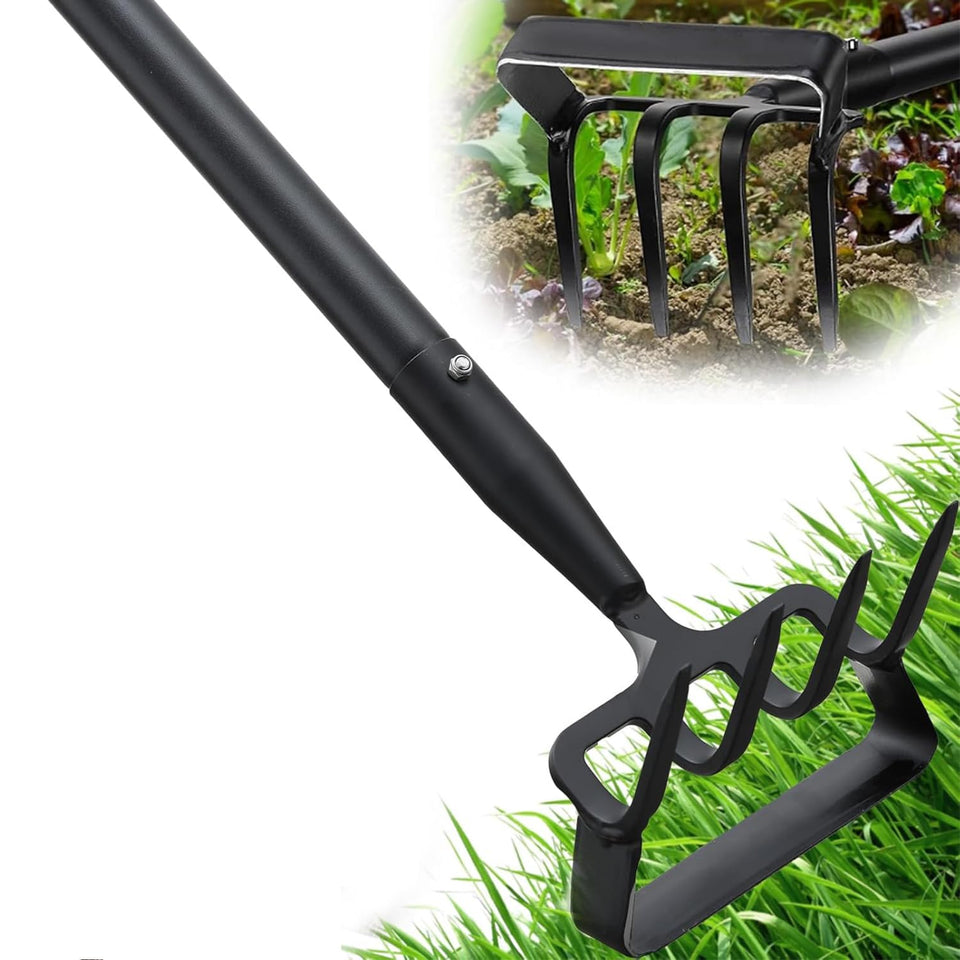Ihomepark garden hoe with adjustable handle for comfortable long reach and easier weeding.