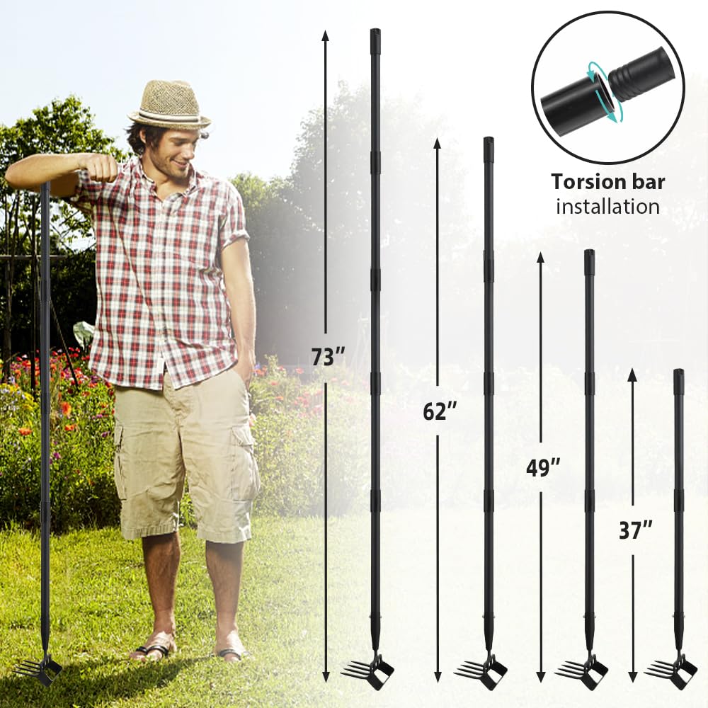 Ihomepark garden hoe blade side for precise weed cutting beside plants.