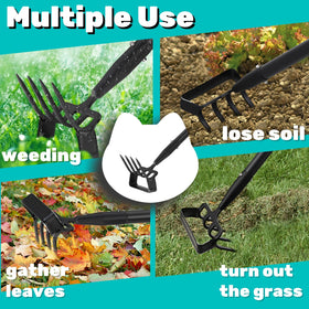 Ihomepark dual-function cultivator supports weeding, digging, and aeration.