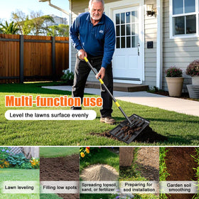 Ihomepark lawn leveling rake demonstrates quick and simple assembly.