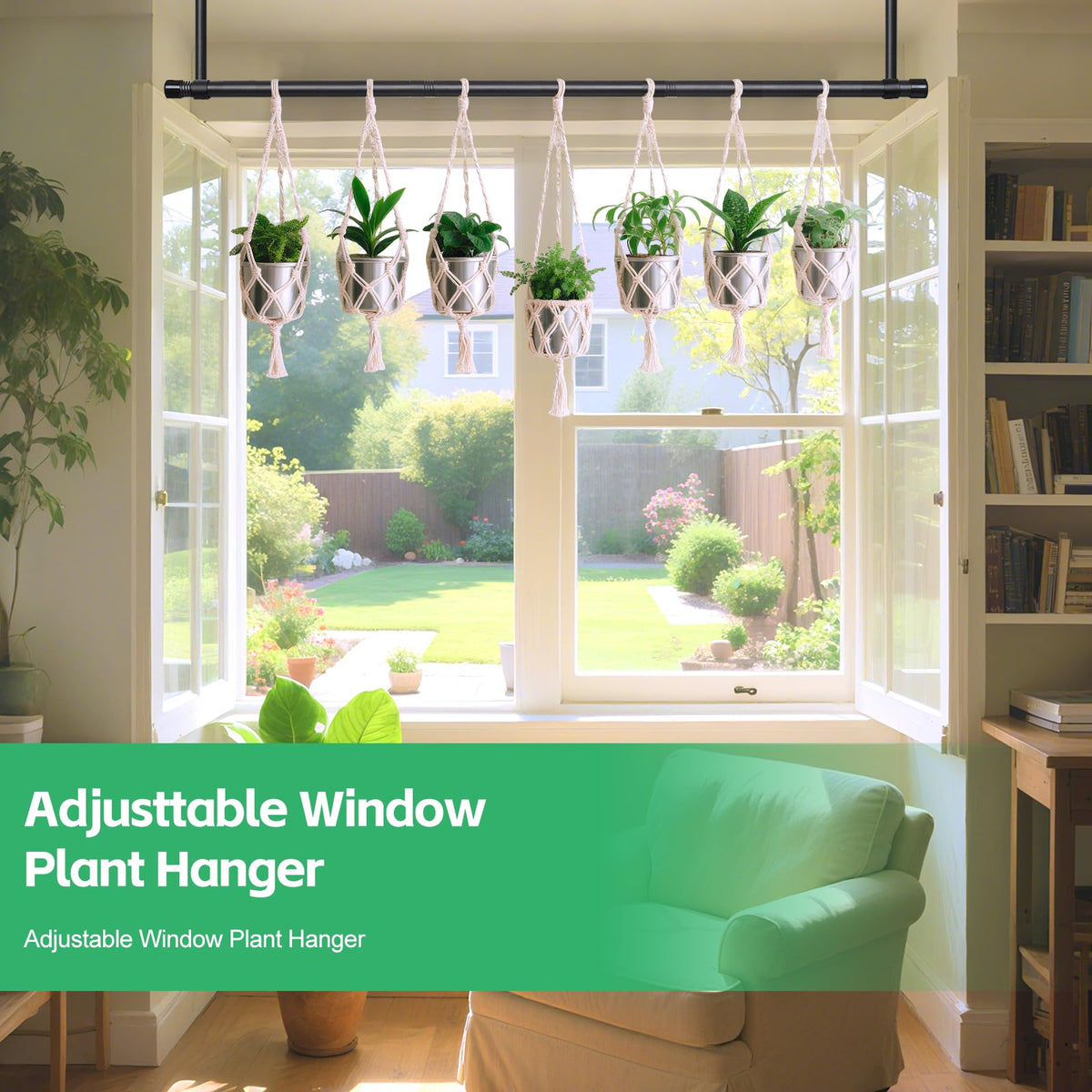 Space-saving design keeps floors clear while maximizing vertical greenery.