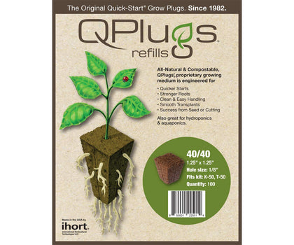IHORT IHQPC100 square cubes in brown, ideal for seedling germination and transplant readiness.