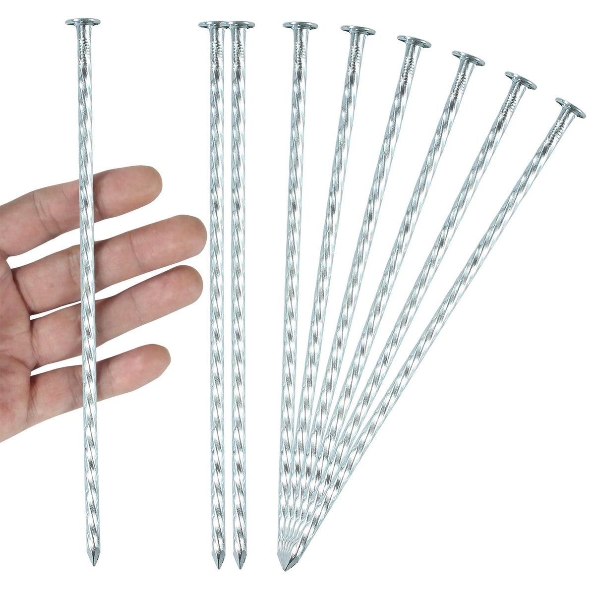 IHOSHENG 8-inch spiral spike top view shows grip for edging applications