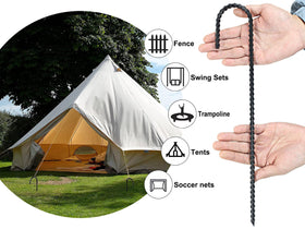 IHOSHENG black powder-coated stake with anti-rust finish for all-weather use.
