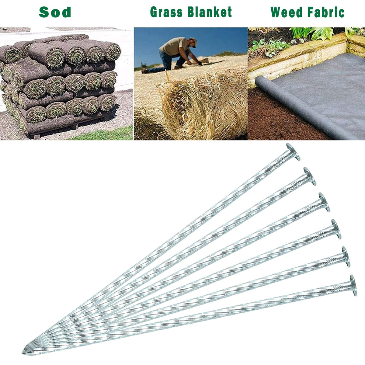 IHOSHENG landscape edge spike securing edging and weed barriers along beds