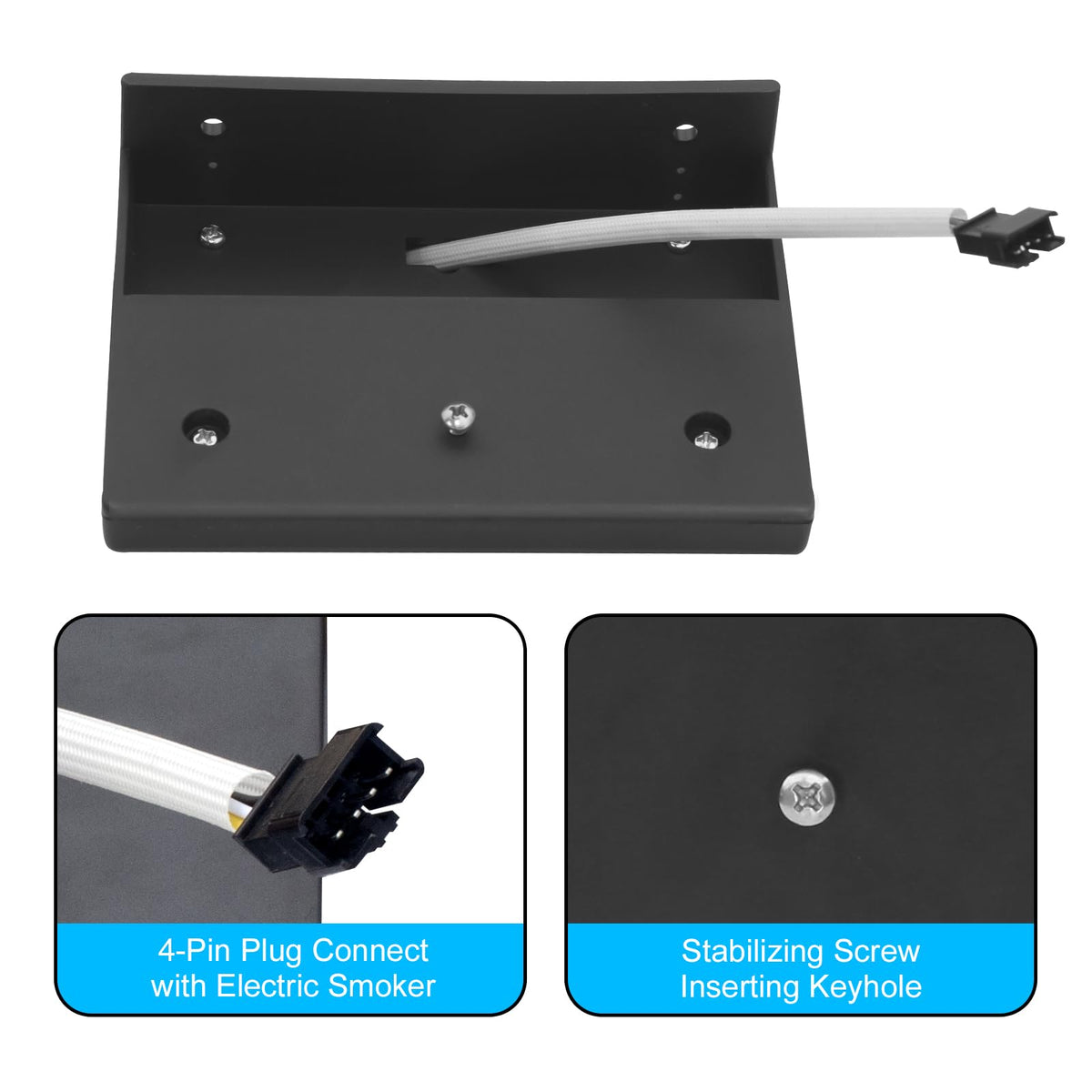 Includes installation screws for quick, secure mounting on your smoker.