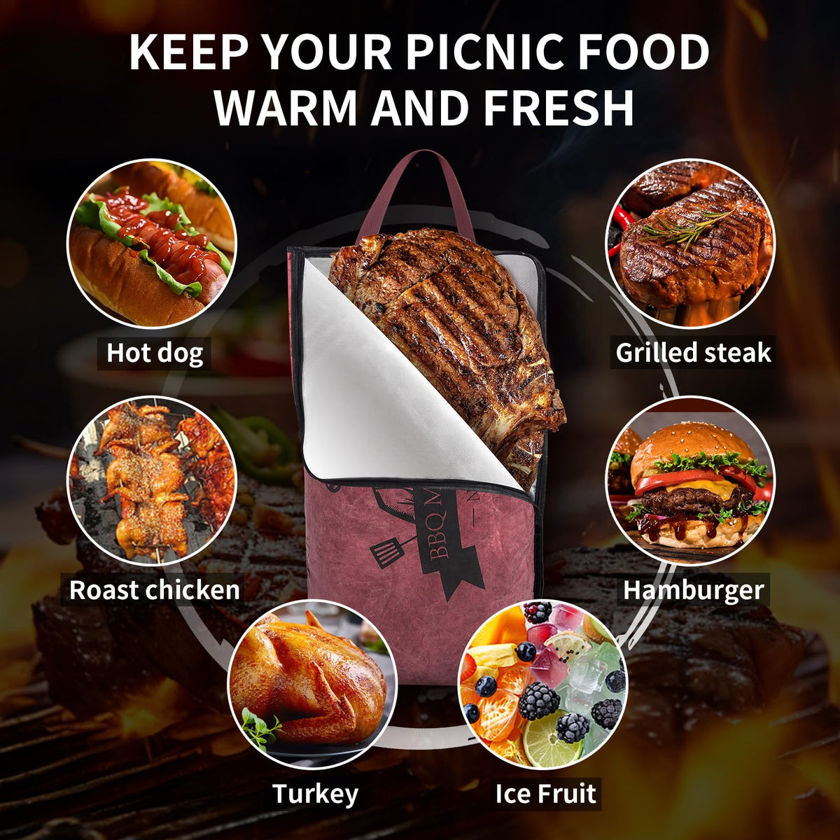 IIFONII insulated three-layer blanket keeps meat warm and juicy during resting