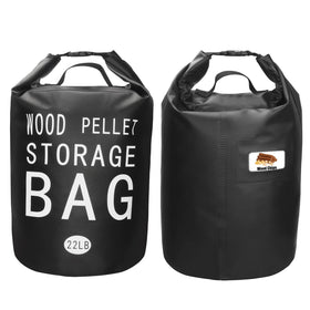IIIBUMWOW pellet storage bin front view keeps fuel dry and ready for grilling.