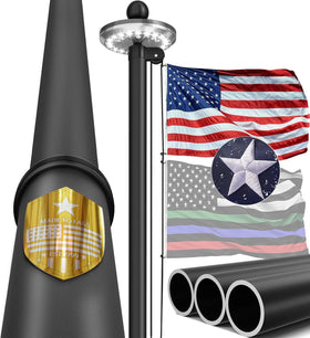 IIOPE 20ft flag pole bottom tube for stability in windy conditions