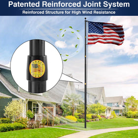 IIOPE reinforced joint on flag pole improves wind resistance during storms.
