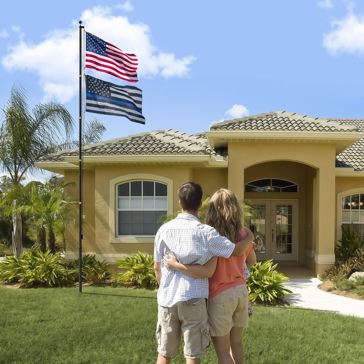 IIOPE flag pole resists rust, keeping colors vibrant in sun and rain.