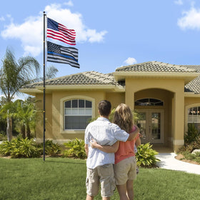 IIOPE flag pole resists rust, keeping colors vibrant in sun and rain.