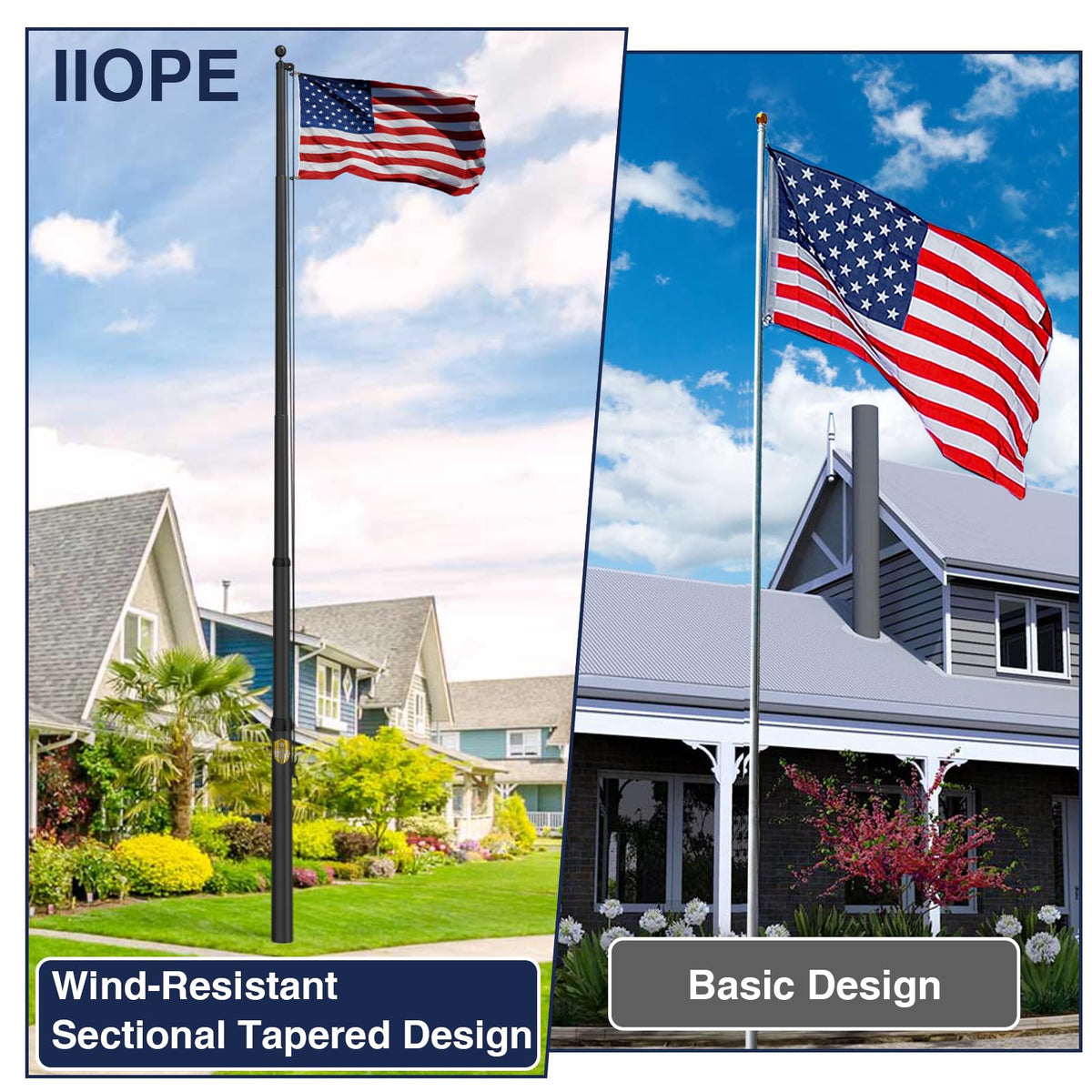 IIOPE 25ft USA flag included for instant patriotic display.
