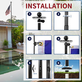 IIOPE easy-installation flag pole kit for quick setup.