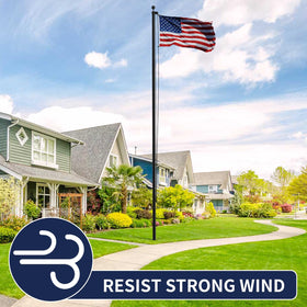 IIOPE flag pole with USA flag kit included ready for quick outdoor setup