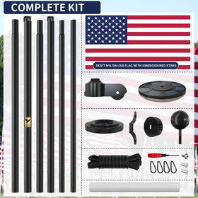 IIOPE nylon USA flag 5x3 included for flag display.