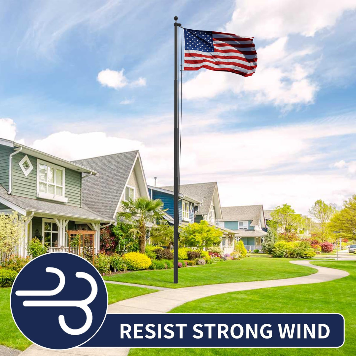 IIOPE USA nylon 5x3 flag set for quick patriotic display