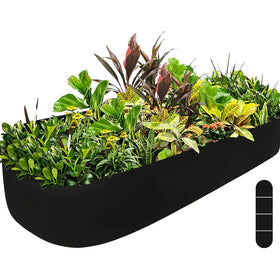 ikanboo fabric raised garden bed in full view for organized outdoor planting