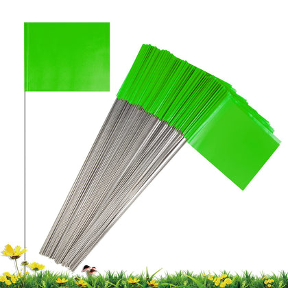 IKAYAS green yard marking flags 4x5x15 inch for clear lawn boundaries