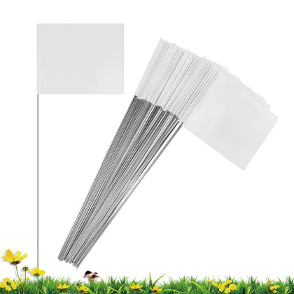IKAYAS small lawn flags with white PVC stakes for clear yard marking